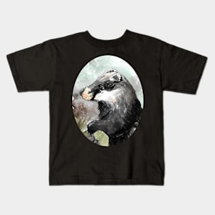 Badger watercolour 15/01/21 - nature inspired art and designs Kids T-Shirt